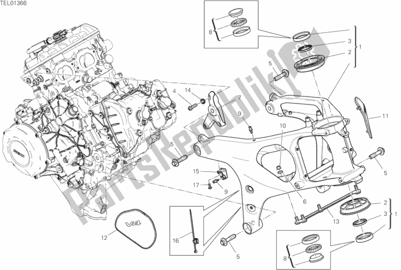 Toutes les pièces pour le Cadre du Ducati Superbike Panigale V4 S Thailand 1100 2020